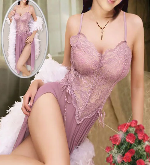 

Purple Blue Violet Black Plus Size S M L XL XXL XXXL XXXXL 2XL 3XL 4XL Lingerie Nightgown Gown Long Babydoll Sleepwear 8166