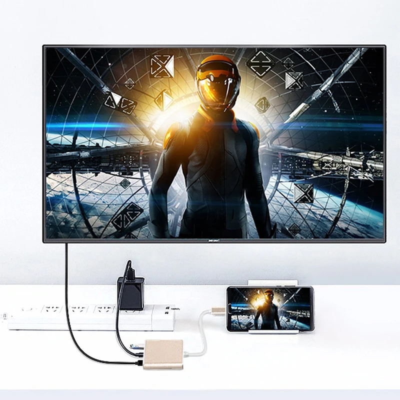 

Type C HUB to Hdmi-compatible Adapter for Macbook Pro/Air 3 USB Tipo HUB to Video 4K USB 3.0 Port USB-C Power Delivery Convertor