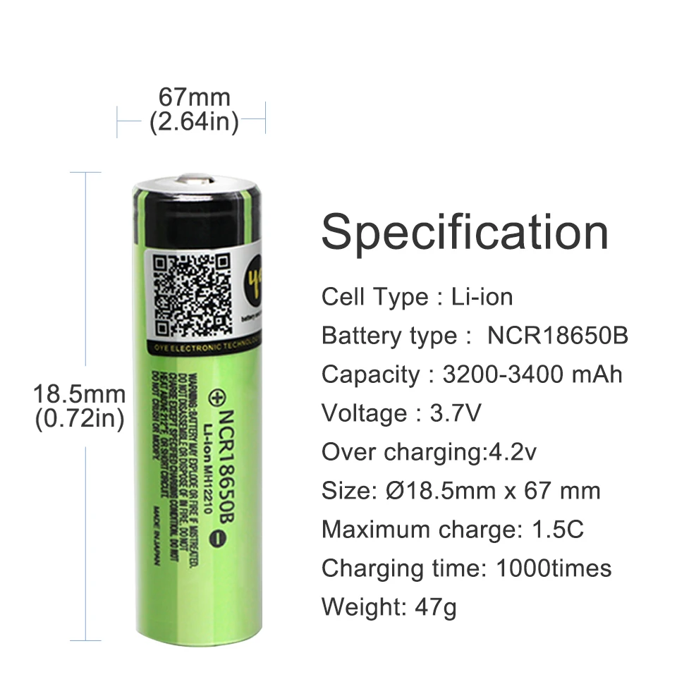 Аккумуляторные батареи 18650 литиевая батарея Ncr18650B 3400mah 3,7 V батарея 18650 аккумуляторная батарея(добавить заостренный