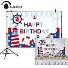 Фон для фотосъемки мальчика на день рождения, с изображением маяка, лодки, якоря