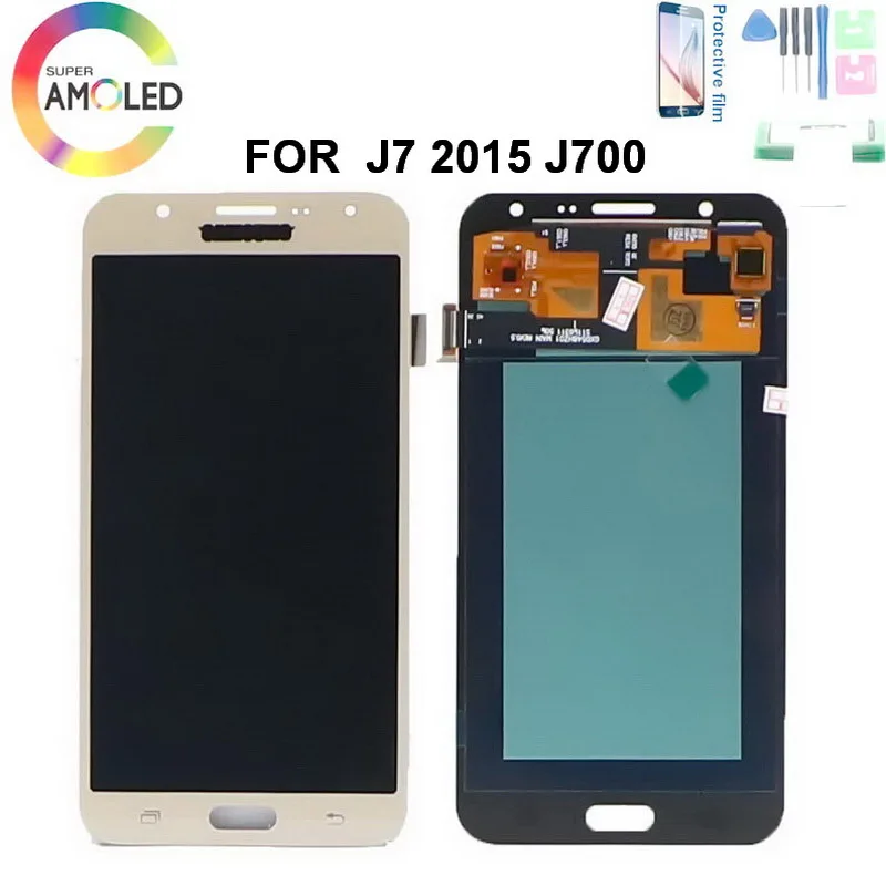 5 &quotсупер AMOLED дисплей для Samsung Galaxy J7 2015 J700 J700F J700M J700H ЖК сенсорный экран дигитайзер