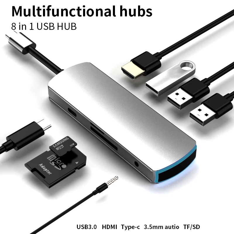 8 в 1 usb хаб 8 порты usb 30 hdmi адаптер быст