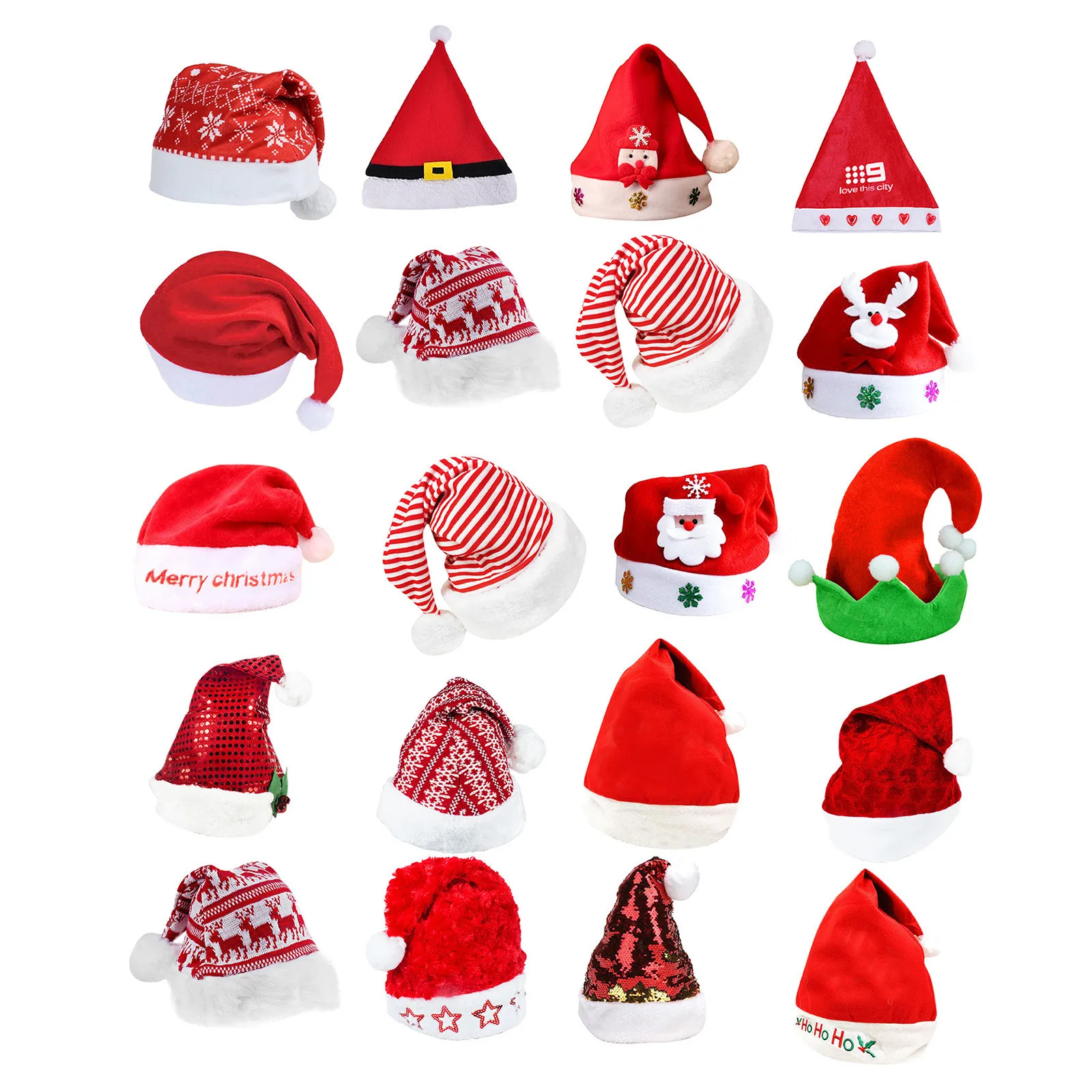 Christmas Hat Xmas Holiday For Adults Unisex Santa Cap Navidad New Year Party Supplies Warm Winter Caps Decorations | Дом и сад