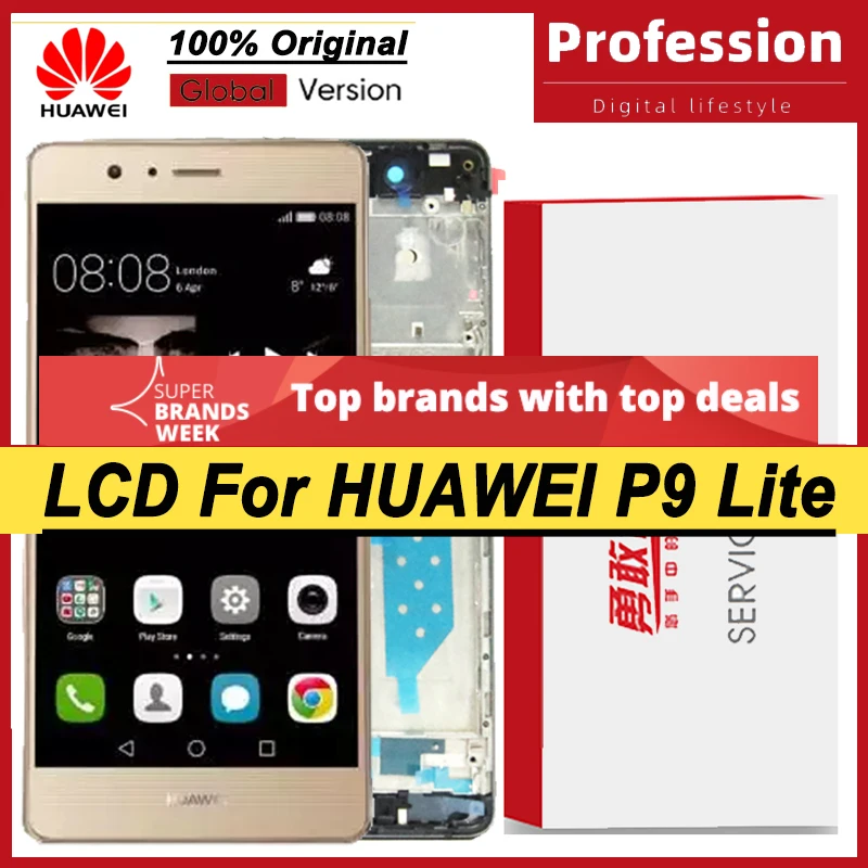 Оригинальный ''ЖК дисплей с рамкой для Huawei P9 Lite L21 L19 сенсорный экран дигитайзер