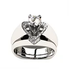 Женское Винтажное кольцо с сапфиром, дизайнерское изящное кольцо из стерлингового серебра 925 пробы с белым сапфиром и стразами, 2021