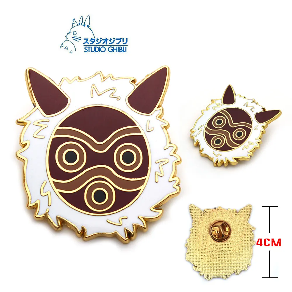 ashitaka Studio Ghibli Mononoke Hime/Принцесса Мононоке Кодама металлический значок булавка служба доставки кальцифера Кики брошь аксессуары для костюмов - Окраска металла: ashitaka