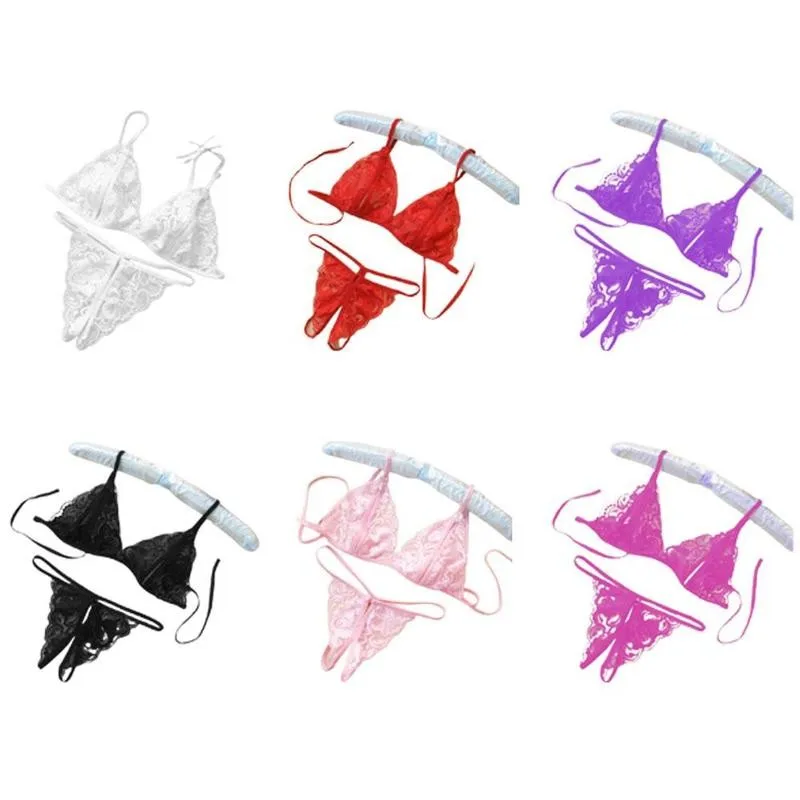 

Sexy Lingerie Set Sexy Lace Bra Underwear Thong Set Hollow Lace Lingerie Underwear Adjustable Women Nylon Bra Panties