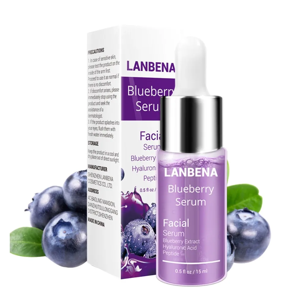 Blueberry LANBENA сыворотка с экстрактом черники Гиалуроновая кислота увлажняющее масло контроль осветления пептид против старения против морщин уход за кожей - Вес нетто: Blueberry