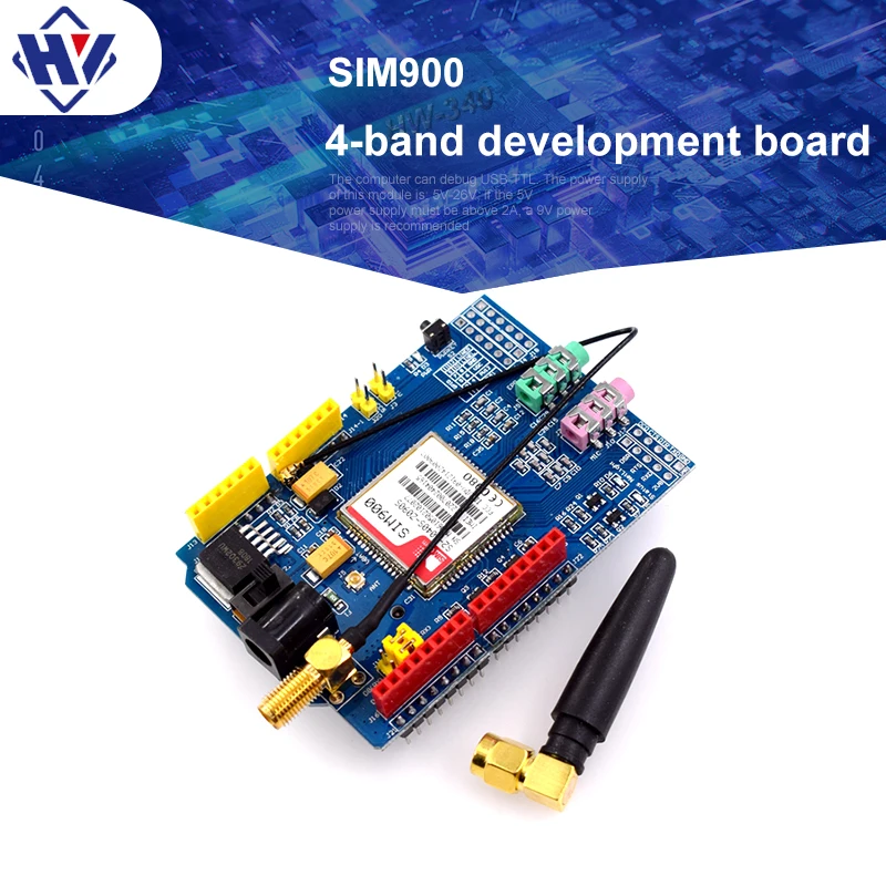 

SIM900 module 4 frequency \ development board \ GSM \ GPRS \ SMS \ wireless data transmission for arduino microcontroller 5V-26V