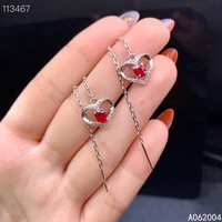 kjjeaxcmy fine jewelry 925 sterling silver inlaid natural gemstone ruby female woman girl earrings eardrop lovely support test