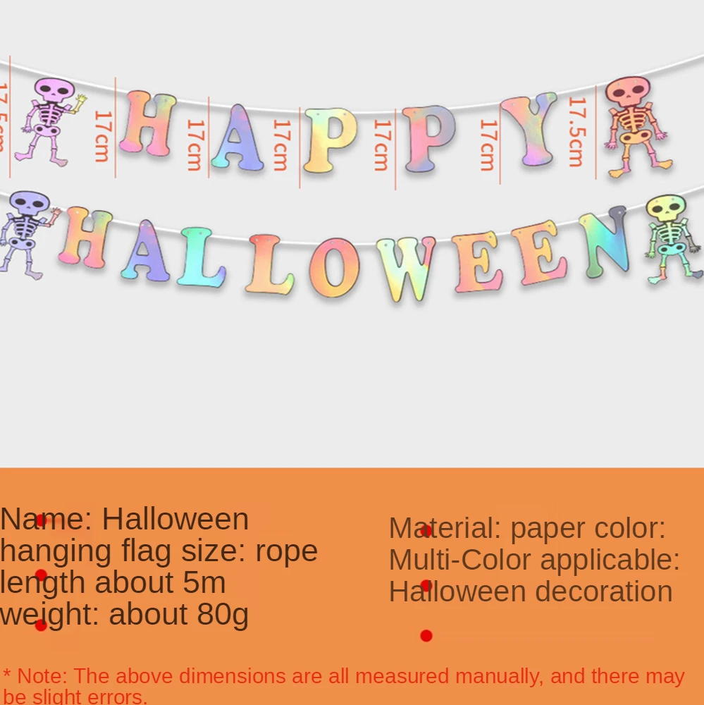 

2021 Halloween New Style Pull Flag Letter Pull Flower Holiday Party Decoration Party Scene Layout Halloween Decoration