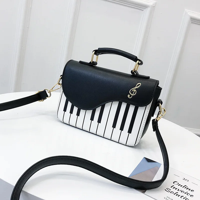 Женская кожаная сумка с модным рисунком фортепиано женский манжет через плечо