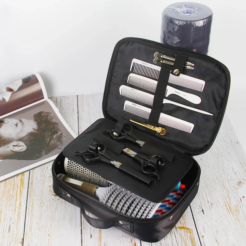 Barbertop Портативная сумка для парикмахерских ножниц из искусственной кожи большой