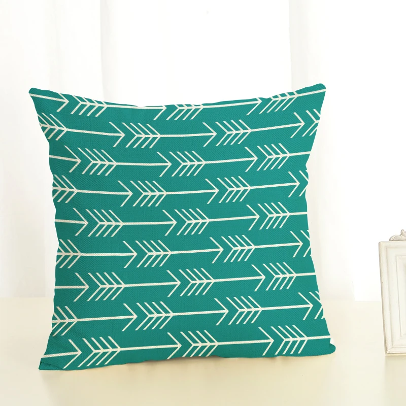 Наволочка для дивана из хлопка и льна с геометрическим рисунком | Дом сад