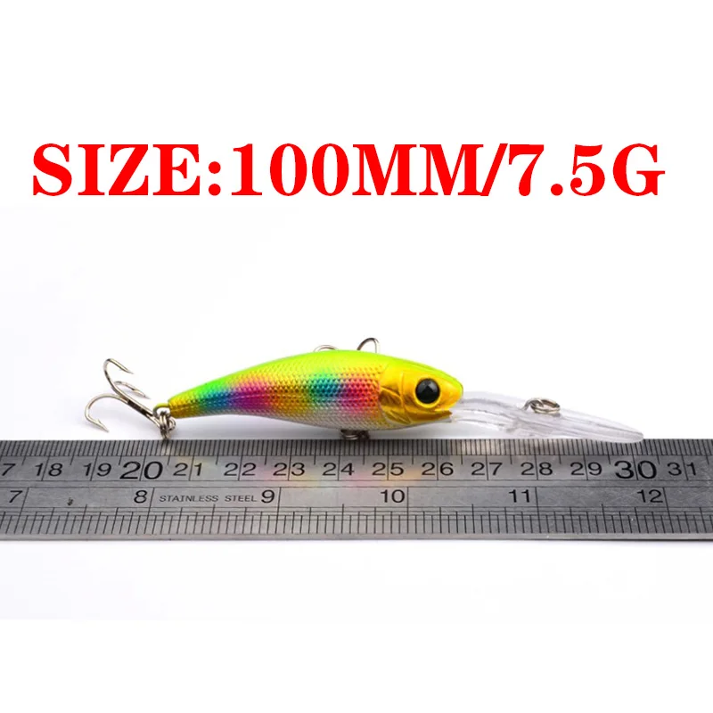 Лазерные приманки в форме гольяна 100 мм 7 5 г воблеры для глубокого погружения