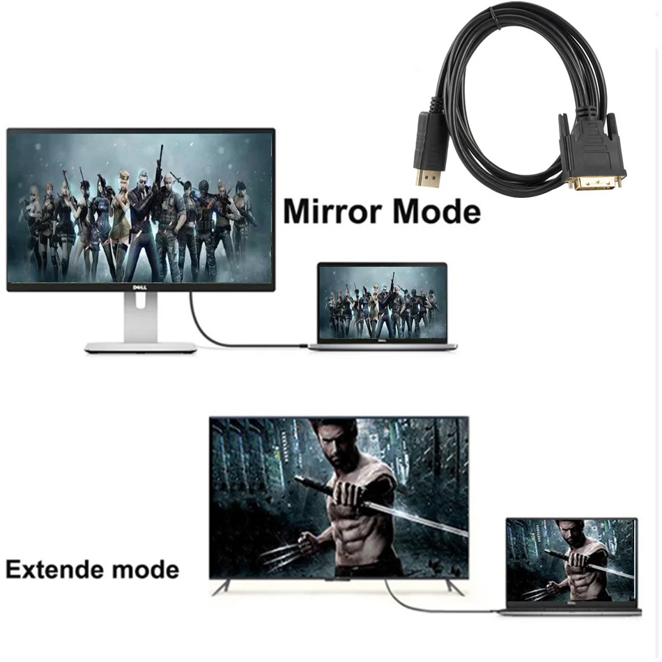 Кабель-переходник DP/DVI 1 8 м штекер-штекер DVI-D 24 + 1Pin монитор для мужчин | Электроника