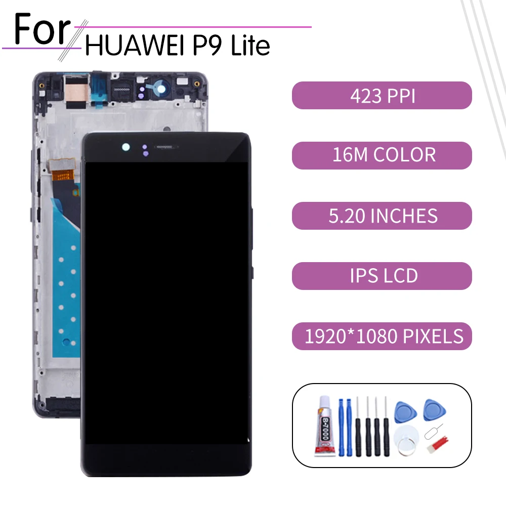 5 2 &quotОригинальный сенсорный ЖК экран для Huawei P9 Lite с дигитайзером в сборе дисплей