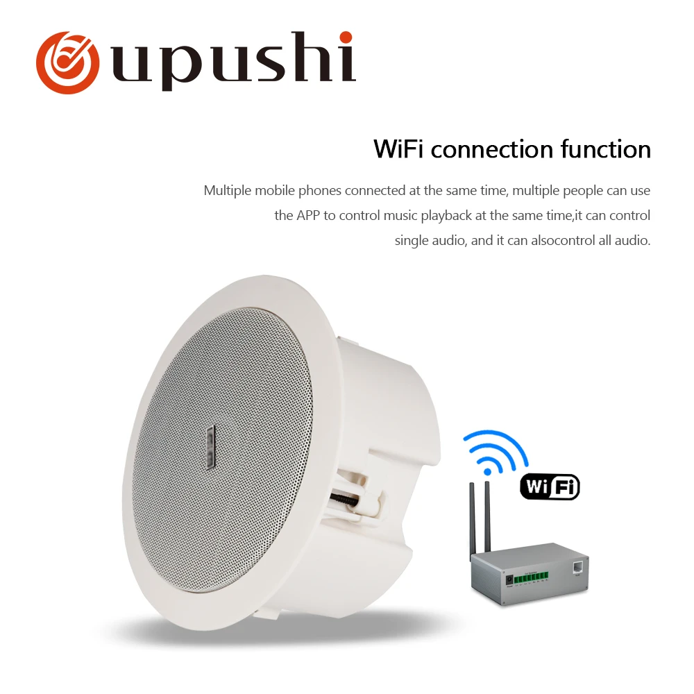Oupushi bluetooth динамик wifi потолочный используйте смартфон мультикомнатное