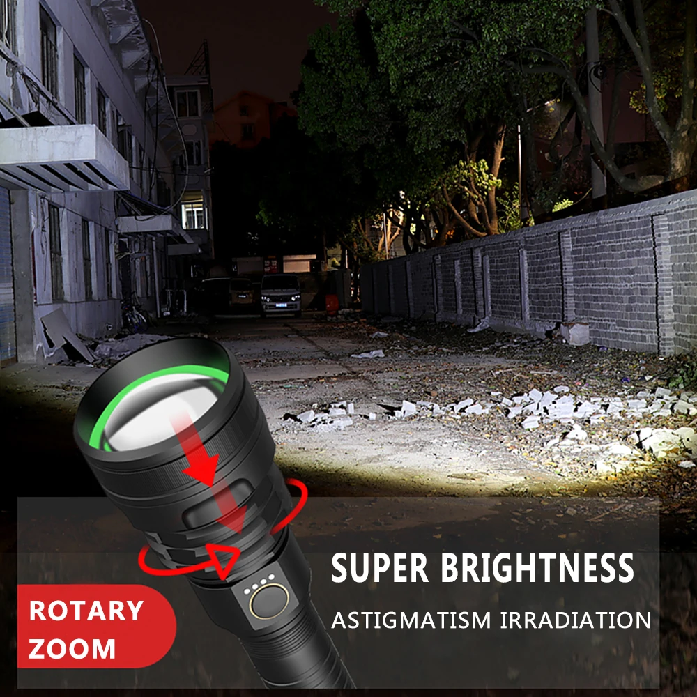 XHP70 X Lamp Супер Мощный тактический фонарь USB Перезаряжаемый водонепроницаемый