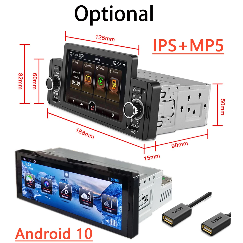 Автомагнитола 1 Din Android MP5 мультимедийный проигрыватель стерео видео GPS навигация