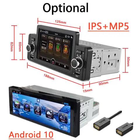 Автомагнитола 1 Din Android MP5, мультимедийный проигрыватель 1 Din, стерео, видео, GPS, навигация IPS, WiFi, Bluetooth, Mirror Link