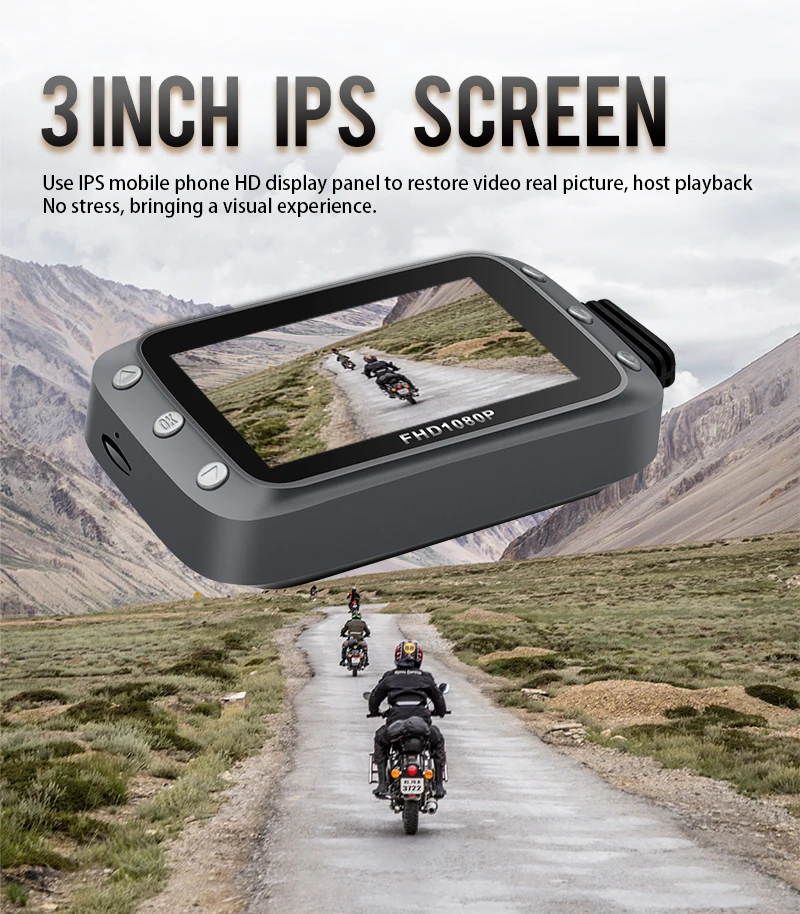 GreenYi WiFi мотоцикл dvr видеорегистратор 1080P+ 1080P Full HD Передняя камера заднего вида водонепроницаемый мотоцикл камера gps регистратор-записывающее устройство коробка