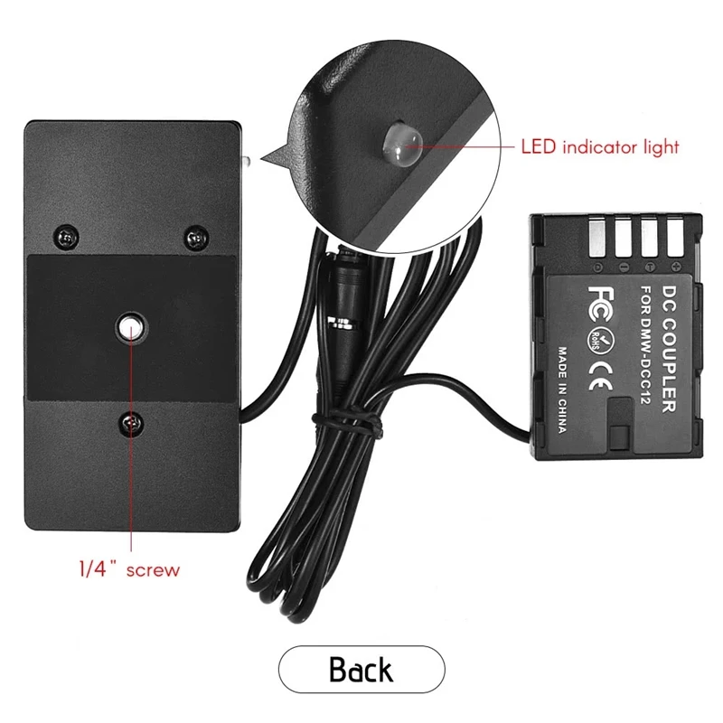 Top Np-F970 To Dmw-Dcc12 Fully Decoded Dummy Battery Adapter with Dc Couple Connector for Panasonic Dmc-Gh3 Dmc-Gh4 Dmc-Gh3K Dmc |