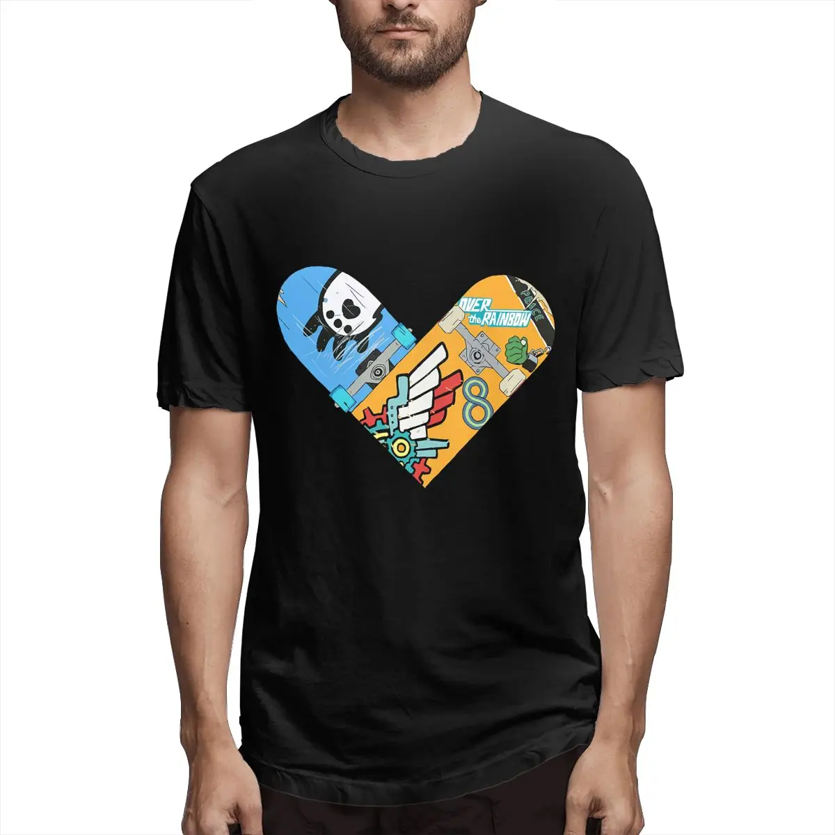 

Renga Skateboard Heart Sk8 The Infinity Anime Men Crazy Tee Shirt Short Sleeve O Neck T-Shirt Birthday Gift Clothing