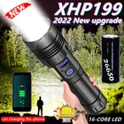 Новинка, супер мощный светодиодный фонарик XHP199, фонарик с зарядкой от USB, тактический фонарик, 18650, водонепроницаемый, масштабируемый ручной фонарь