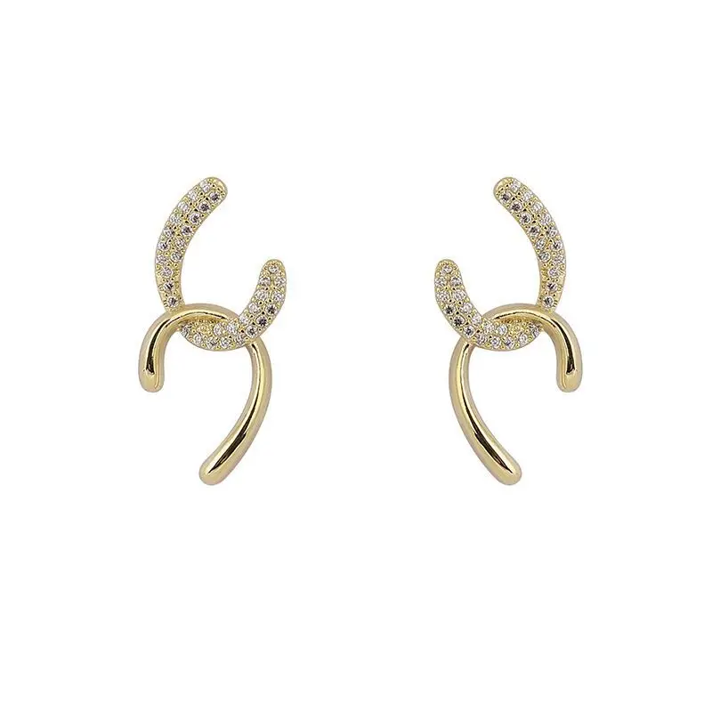 

Irregular Fashion Letter Earrings Summer Shiny Crystal Accessories Geometric Earrings for Women Wedding Jewelry Accessories