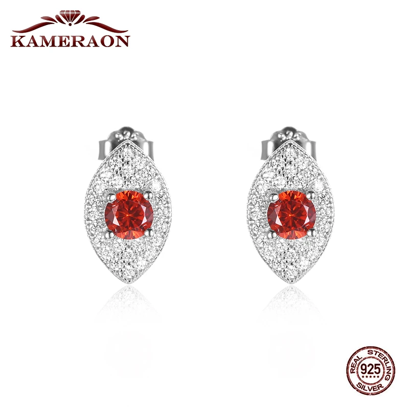 Серьги гвоздики женские классические из серебра 925 пробы с