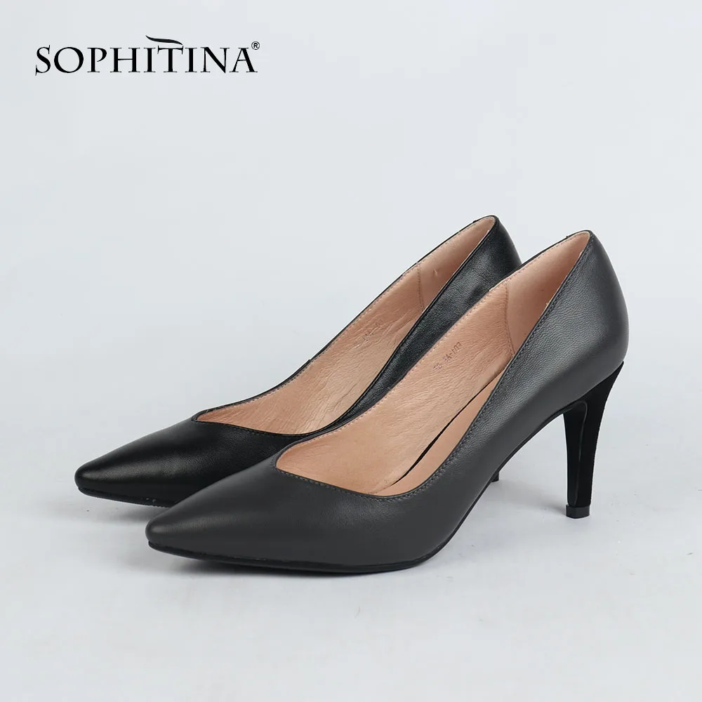 SOPHITINA/новые туфли лодочки с острым носком Офисная обувь высокого качества из