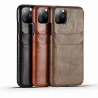 cowhide double card for iphone 11 11pro 11promax phone back cover real leather for iphone 7 8 plus phone case