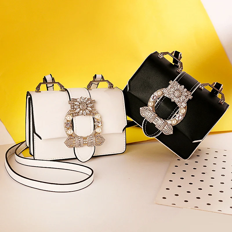 Женская сумка с жемчужинами женская через плечо из искусственной кожи модная на