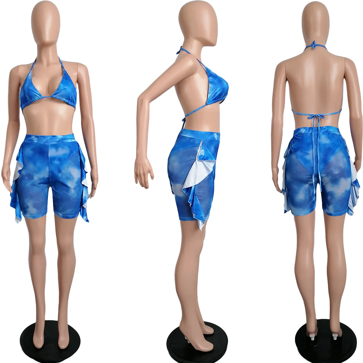 

2021Sexy Two Piece Set Print Swimwear Bikini Crop Tank Top And Panys Swimsuit Women Beach Holiday Clothes For Women