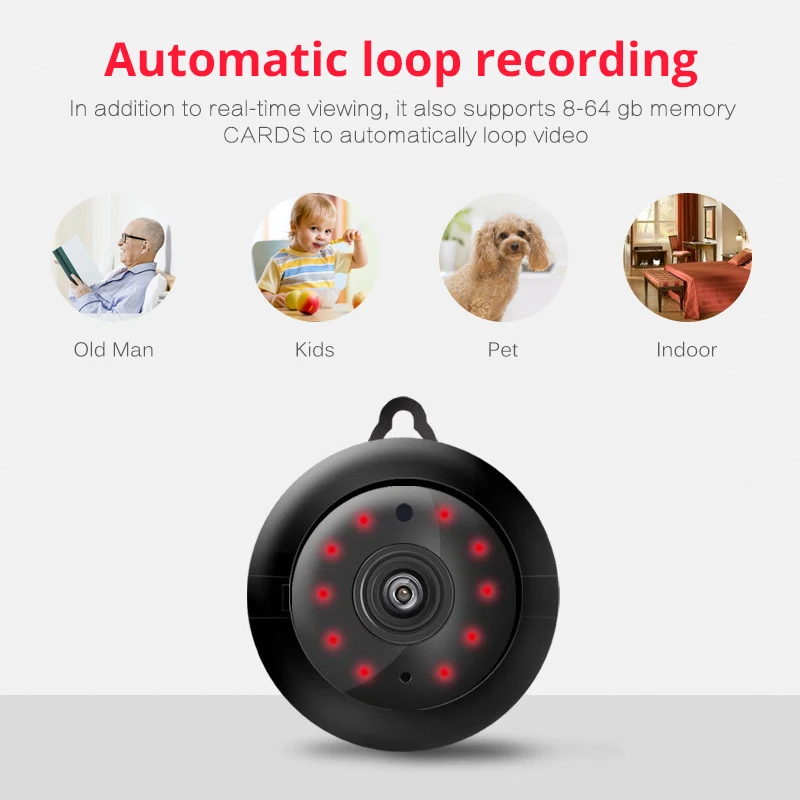 EMEOBE 720P беспроводная мини WiFi IP CCTV Наблюдение ИК Ночное Видение Обнаружение