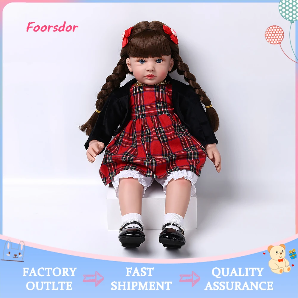 

60cm Lifelike Silicone Baby Doll Kit Toddler Silicontoddler Reborn Girl Toy Very Soft Full Body Children's Day Gift