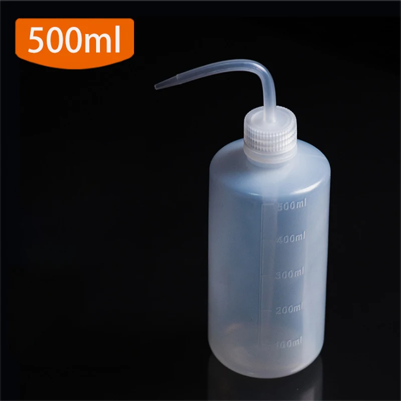 

500ml 2pcs/pack narrow mouth PE lab wash bottle Plastic squeeze bottle with screw closure tattoo wash clear white plastic