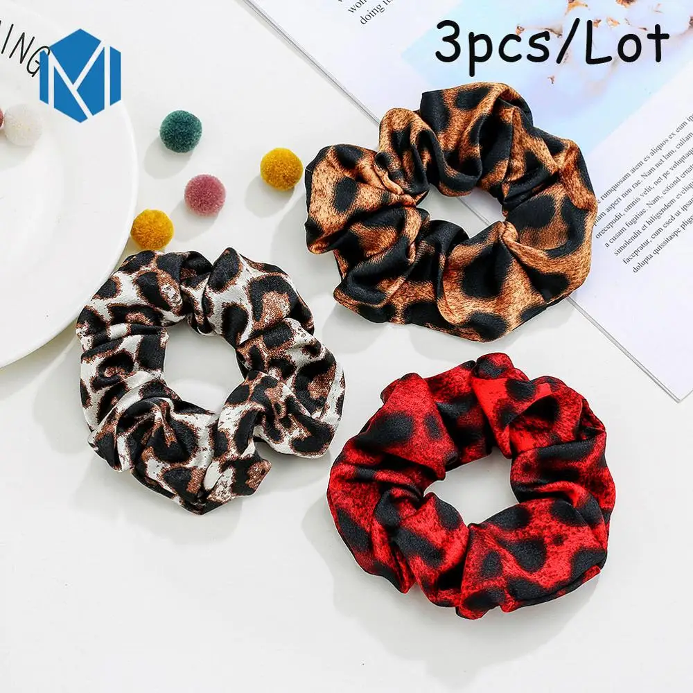 3PCS-A M MISM 11 шт. винтажные леопардовые бархатные резинки для волос для женщин и девочек, шелковые эластичные полосы обруча для волос, набор модных аксессуаров для волос - Цвет: 3PCS-A
