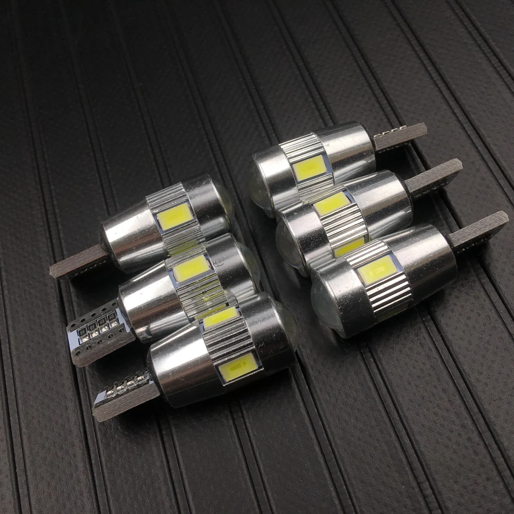 6X высокой мощности T10 w5w водить автомобиль светильник t10 6smd 10smd 5630 5w5 12v t10 белый автомобиль лампы интерьер светильник w5w t10 canbus error free