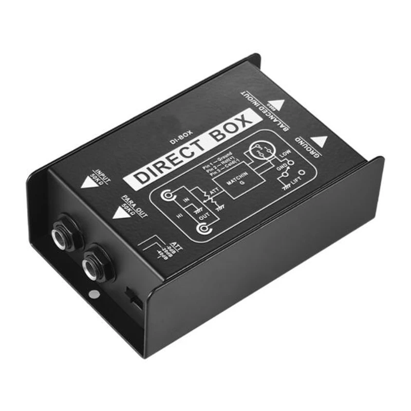 

Passive Mono DI Direct Injection Box Impedance Transformer To Balanced & Unbalanced XLR W/Ground Lift Hum Eliminator