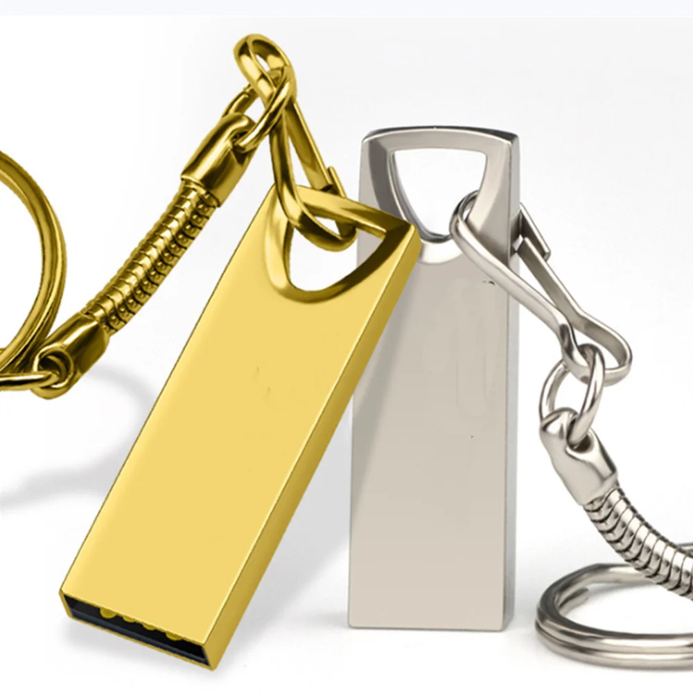100pcs High Quality USB Flash Drive 16GB 32GB 4GB Pendrive 8GB 128MB 256MB 512MBPen Drive 2.0 Memory Stick Full Metal Print Logo