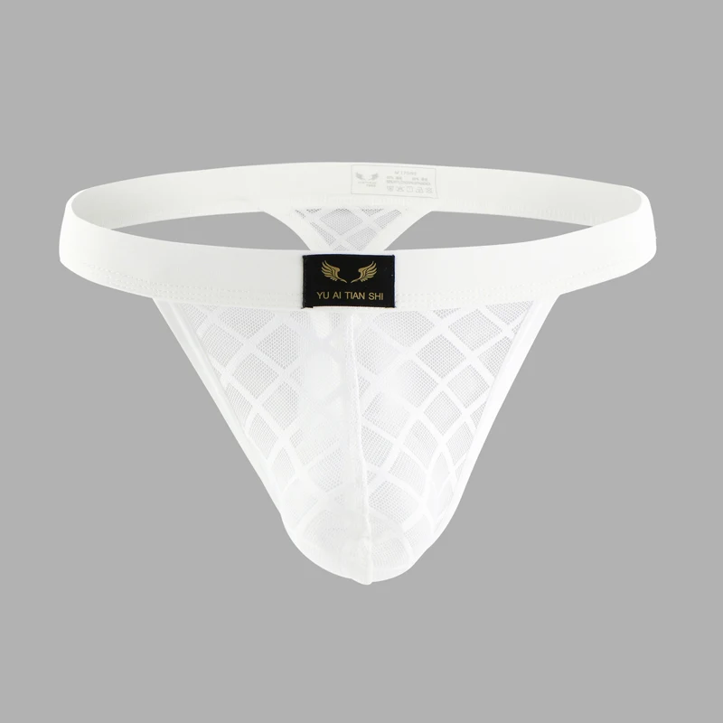 Мужские трусы джоки из сетчатой ткани белые стринги Тонги сексуальное нижнее