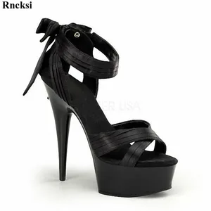 Rncksi New Women Summer Sandal Sexy 15cm Thin High-Heels Shoes Ankle Strap Nightclub Dancing Shoes Women's Sandals