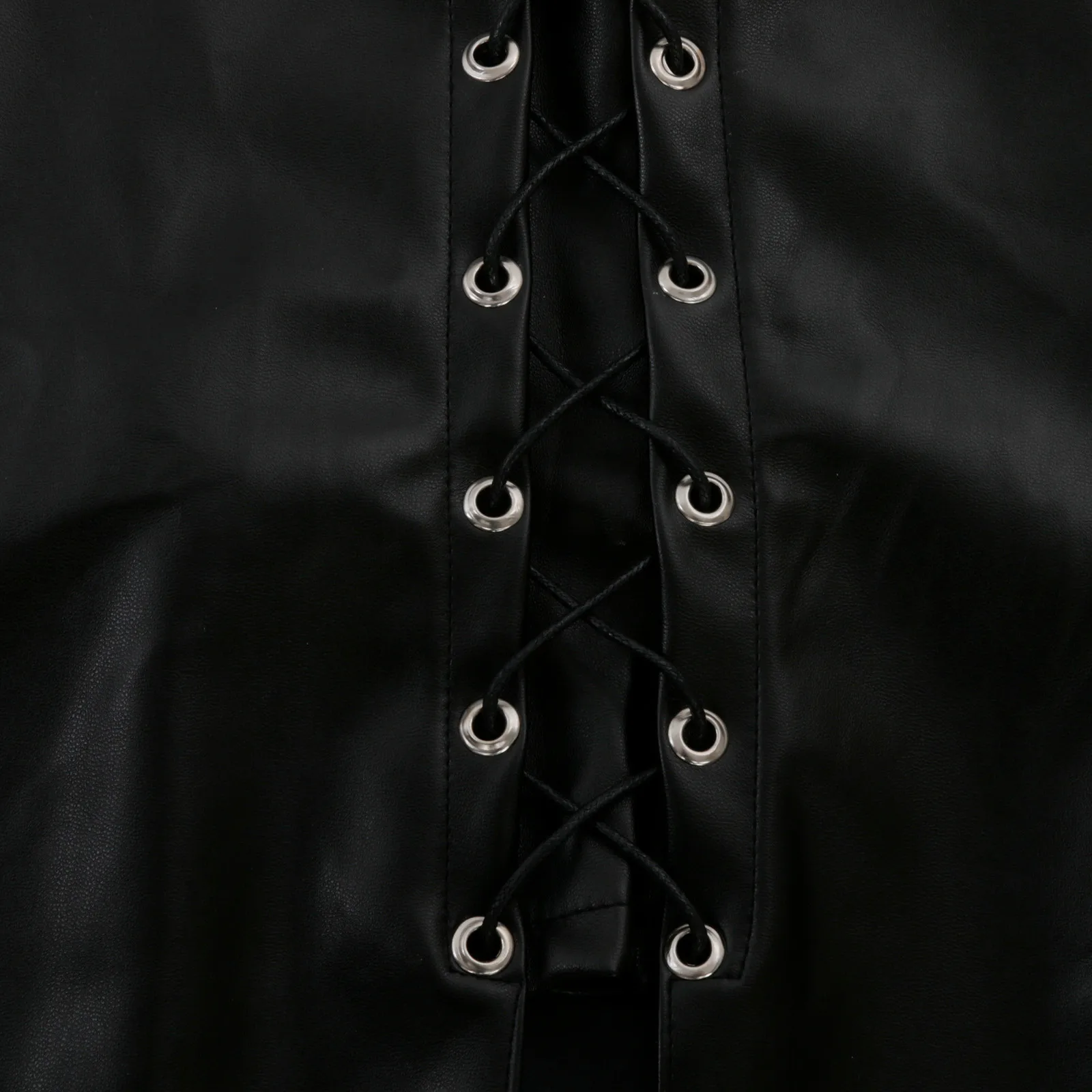 

PU Leather Mini Skirts Patchwork A-line Short Skirt Sexy Solid color Bandage Short Skirt High Waist Faux Leather Mini Skirt