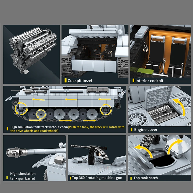 Немецкие танковые строительные блоки совместимые с LegoED City военные фигурки