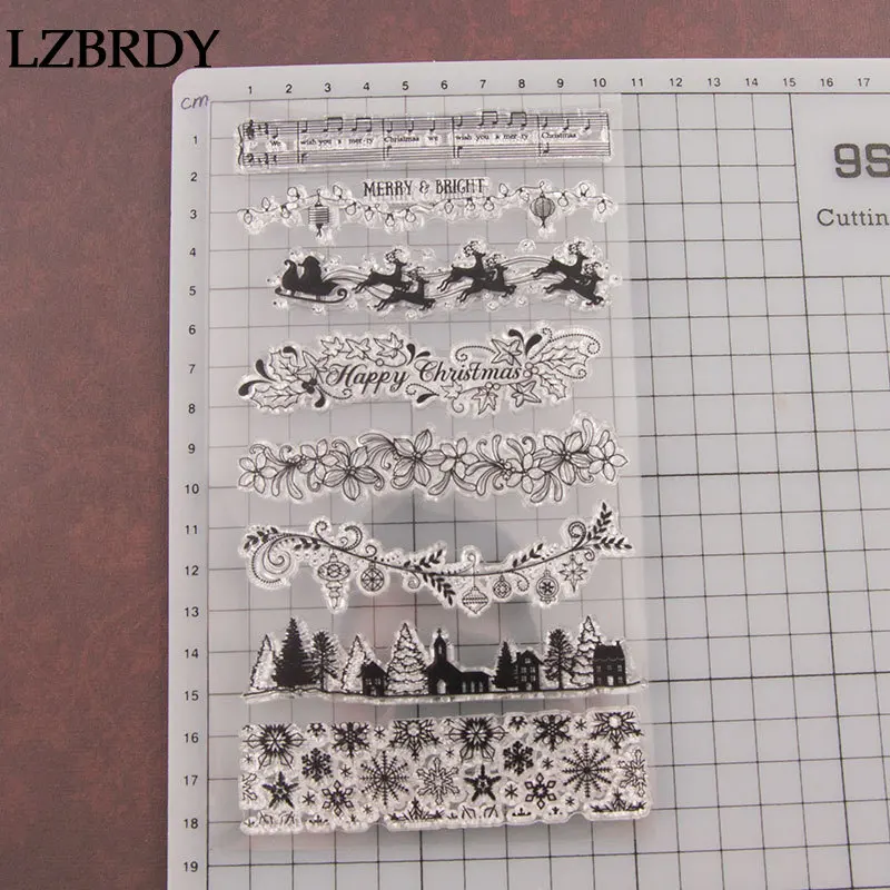 Новинка 2019 1 упаковка Рождественская елка олень снег цветок резиновые штампы для