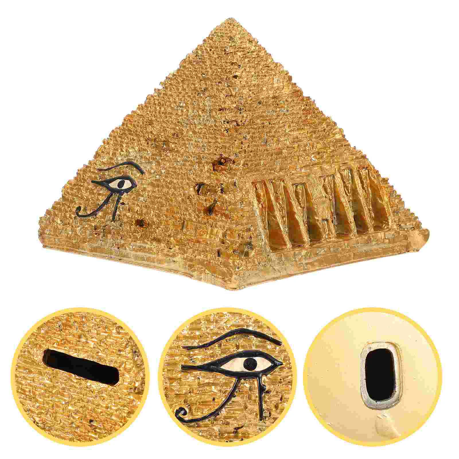 

Exquisite Egypt Pyramid Ornament Home Desktop Adornment Chic Resin Decor