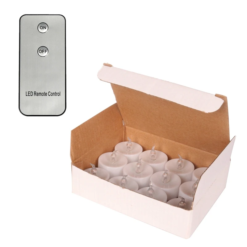 

12Pcs Remote Control Tea Lights Flickering, Long Lasting Battery Operated LED Candles for Home Decor