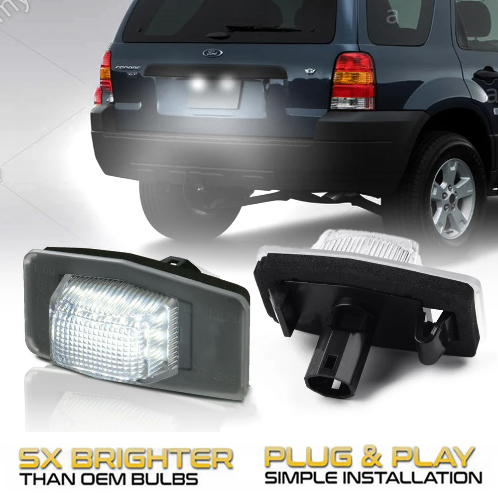 

2Pcs Error Free LED License Plate Light Lamps Number Bulbs For Ford Escape MK1 Maverick Laser Lynx KN KQ For Mercury Mariner